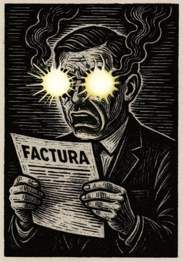 Factura la curent îţi stinge lumina ochilor. Ilustraţie de MAKE Factura la curent îţi stinge lumina ochilor. Ilustraţie de MAKE